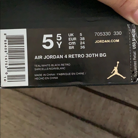 Jordan 4 Retro 30th BG size 5.5Y - Picture 2 of 4